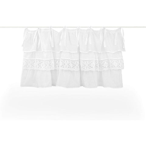 L'ATELIER17 Mantovana per tenda a pannello da camera da letto in pure cotone con ricami a uncinetto, Collezione "Etoile crochet" Shabby Chic 5 varianti 140x60 cm
