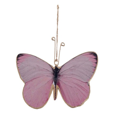 Blanc Mariclò Pink metal butterfly "Adina" Shabby Chic 15x13 cm