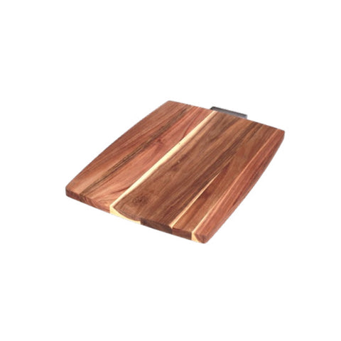 Planche à découper en PORCELAINE BLANCHE en bois d'acacia brun Poggio 45x33 cm