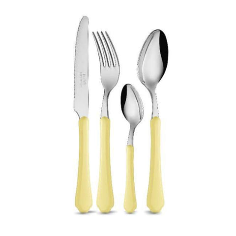 NEVA CUTLERY Cutlery set for 6 romantic dusty yellow 24-piece steel