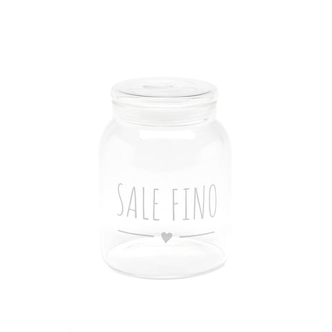 CLOUDS OF FABRIC Transparent FINE SALT borosilicate glass jar 11,5x14 cm