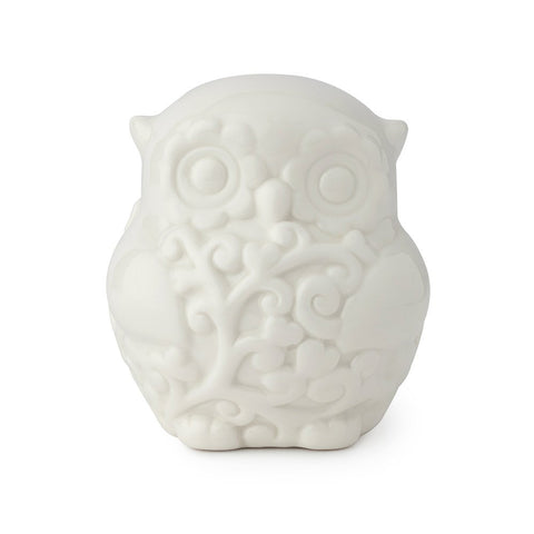 HERVIT Figurine hibou en porcelaine blanche H9 cm 27861
