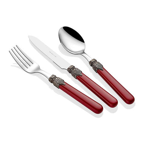 RIVADOSSI 24-piece steel cutlery set for 6 people ORTENSIA bordeaux
