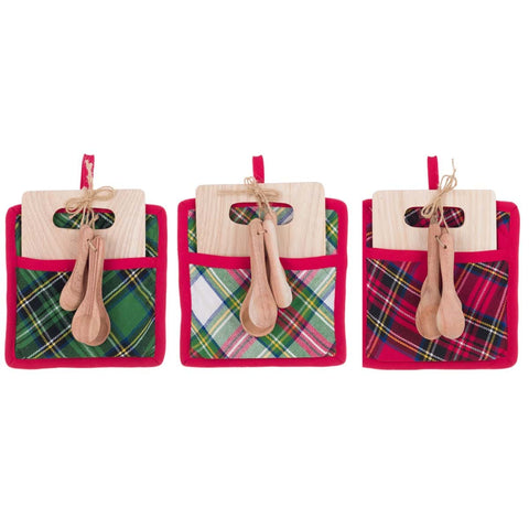BLANC MARICLO' Pot holder set with chopping board and ladles Christmas gift idea