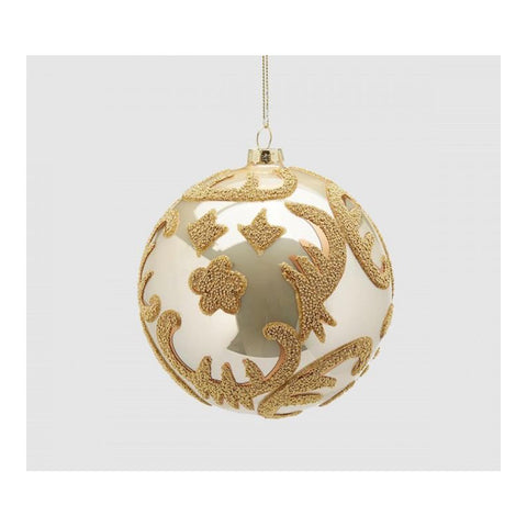 EDG Boule en verre décoration de Noël à suspendre doré D12 cm