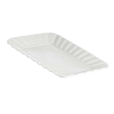 WHITE PORCELAIN DUCALE rectangular tray with porcelain decoration 22x31 cm