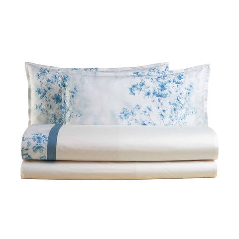 PEARL WHITE "Penelophe" double bed set in cotton