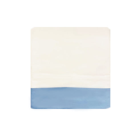 PEARL WHITE Sheet set for 1 and a half place DIAMOND with light blue satin flounce