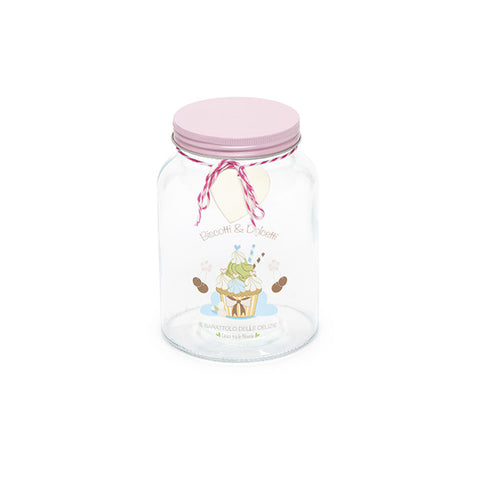 FABRIC CLOUDS Glass jar of delights with lid CUPCAKE 10,7x15 cm