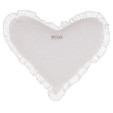 BLANC MARICLO' Cuscino a forma di cuore da arredo in cotone bianco 45x35cm A2515099BI
