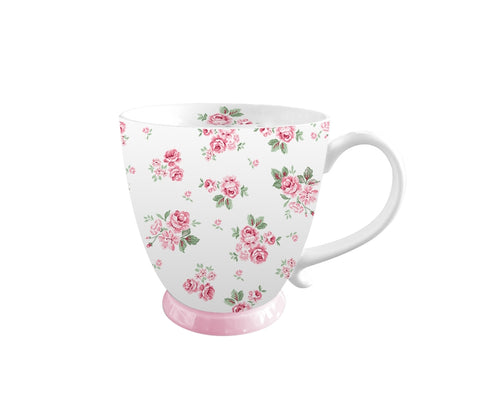ISABELLE ROSE Tazza in porcellana LUCY in ceramica bianca con fiori 430ml IRPOR102