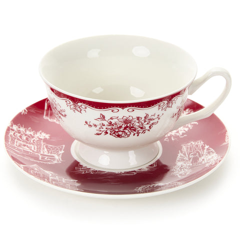 Cloth Clouds Christmas porcelain teacup "Toile de Noel" 200 ml