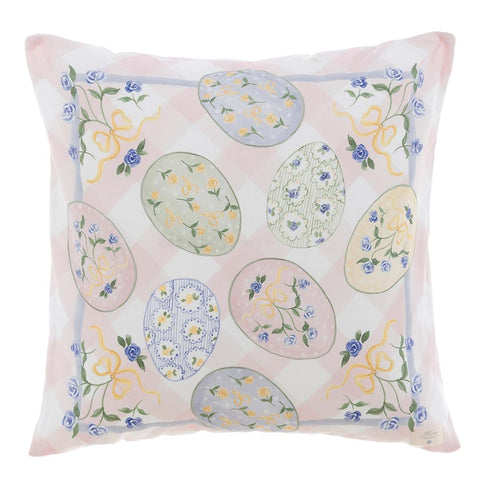 Blanc Mariclò Cotton cushion with Shabby eggs "Pretty Easter" 45x45 cm