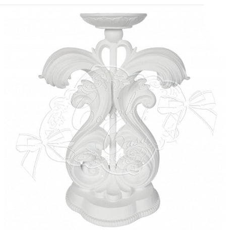 COCCOLE DI CASA Shabby effect white resin three-flame candlestick 21x11,5x29 cm