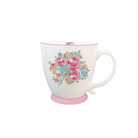 ISABELLE ROSE Large cup with handle MARIE porcelain flowers 380 ml IRPOR086