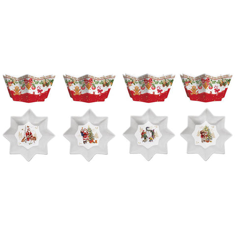 EASY LIFE Souvenirs de Noël Set de 4 bols en porcelaine 11cm CHME1009