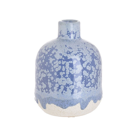 INART Vaso decorativo ceramica bianco blu Ø11 H15 cm 3-70-663-0280