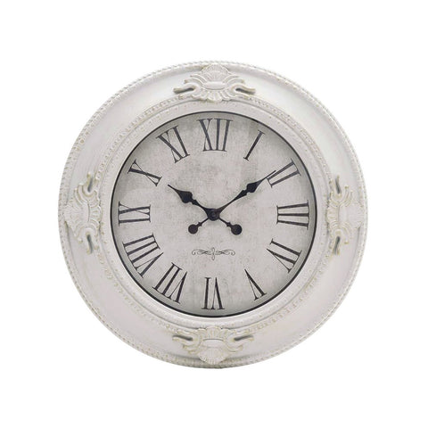 INART White plastic vintage wall clock Ø57,5 cm 3-20-925-0007