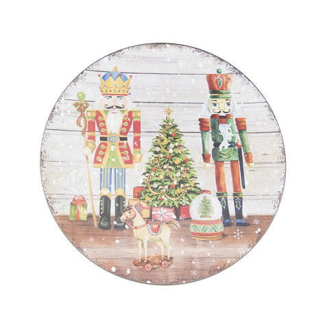CLAYRE E EEF Sous-assiette décorative de Noël avec imprimé casse-noisette Ø40xH1cm