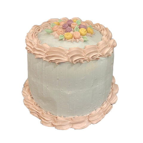 I DOLCI DI NAMI Cake with light blue and pink cream handmade decoration Ø21 H15 cm