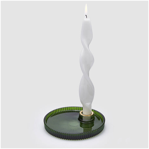 EDG Candle holder with lined glass disc D15xH2.5 cm