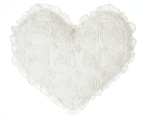 BLANC MARICLO' Cuscino decorativo cuore DECO ROSE avorio 60x60 cm A2855199AV