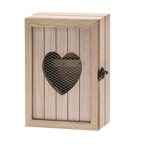 MAGNUS Cassetta portachiavi HEARTS in legno 20x6x26 cm LP43921