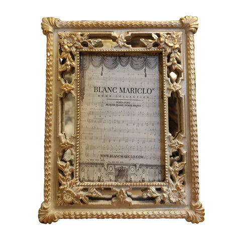 BLANC MARICLO' Photo frame in antiqued gold resin 13x18 A30390