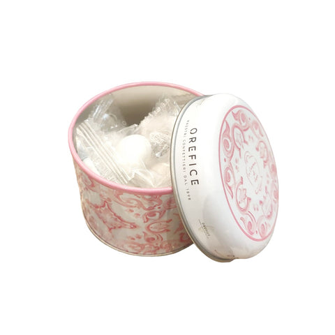 SHARON Made in Italy tin box 7.5 cm, white sugared almond holder, wedding favor idea