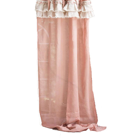 BLANC MARICLO' Set 2 pannelli tenda ANSIA D'ATTESA lino rosa antico 140x300 cm