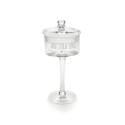 Nuvole di Stoffa Glass jar with pedestal "Ancora 1" H32 cm