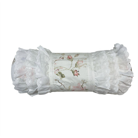 L'Atelier "Agnese" candy-shaped furnishing cushion with Shabby tulle 45x45 cm