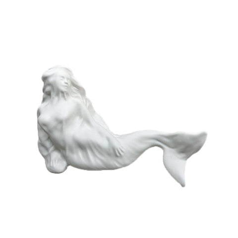AMAGE Statue porcelaine "Partenope voilée" blanc mat H17x29 cm