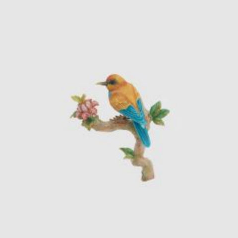 BICOLOR BIRD WITH BRANCH FOR APP.H20