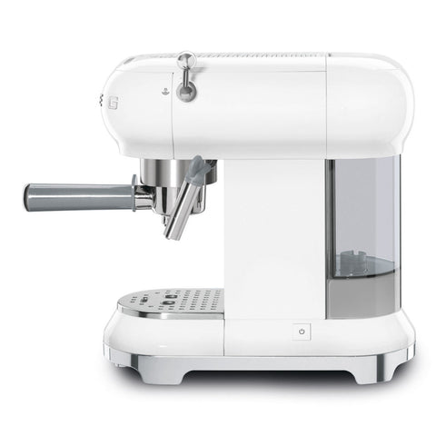 SMEG Coffee machine glossy white stainless steel 50's Style HxWxD 330x149x329 mm