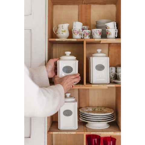 BLANC MARICLO' Set of three ceramic kitchen jars