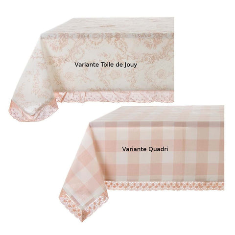 BLANC MARICLO' Nappe coton QUEEN MERY nappe rose 150x280 cm A28715