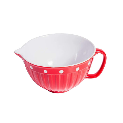 ISABELLE ROSE Bowl with red ceramic handle with polka dots Ø22,5 H14 cm IR5910
