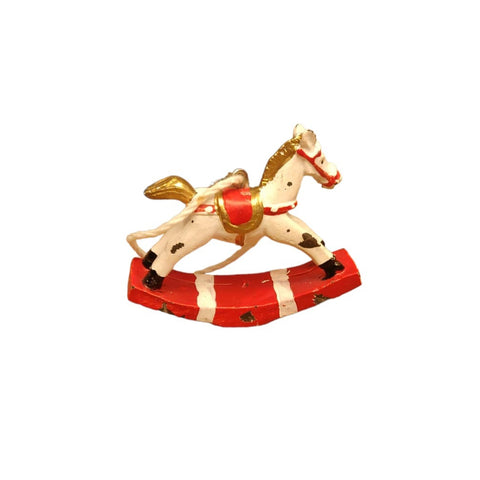 Boltze Christmas rocking horse to hang aged effect 7x4,5 cm
