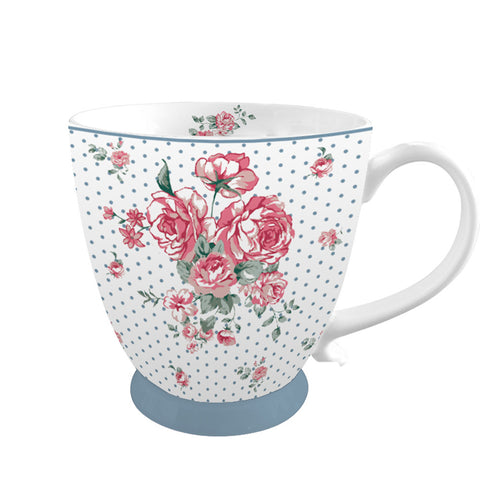 ISABELLE ROSE Mug tazza da colazione in porcellana JULIA con fiori rosa 430 ml