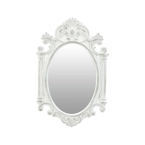 INART Specchio da parete con cornice legno bianco 43x2x65 cm 3-95-143-0003