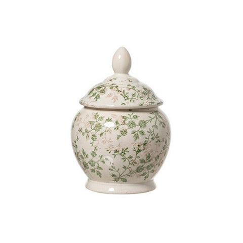 L'ARTE DI NACCHI Potiche vaso contenitore a fiori ceramica bianca Ø19 H26 cm