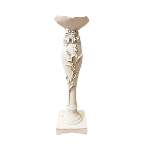 L'ART DI NACCHI Shabby chic ivory resin candlestick Ø10 H35 cm