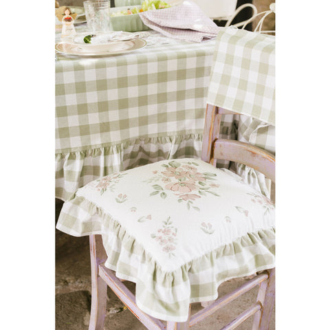 Nuvole di Stoffa Set of 2 "Wendy" Shabby Chic cotton chair cushions 40x40 cm