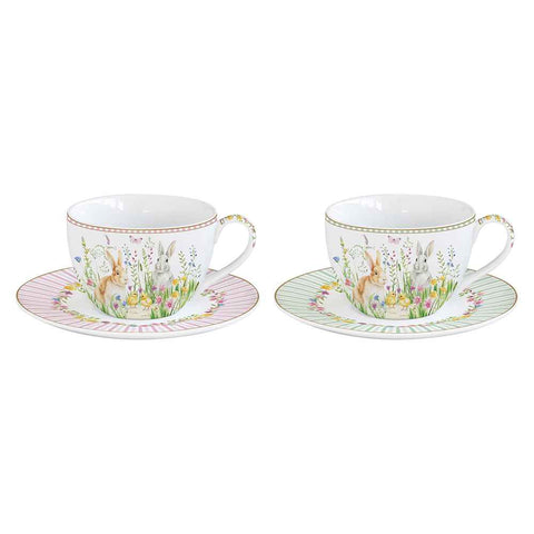 Easy Life Set de 2 tasses à thé en porcelaine "Joyeuses Pâques" 240 ml