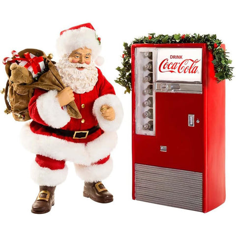 Kurt S. Adler Set due pezzi Babbo Natale con distributore Coca cola