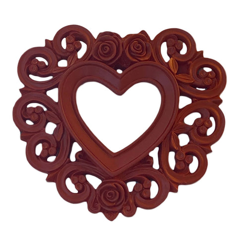 VIRGINIA CASA Heart-shaped wall frame for red baroque decoration 32x30 cm
