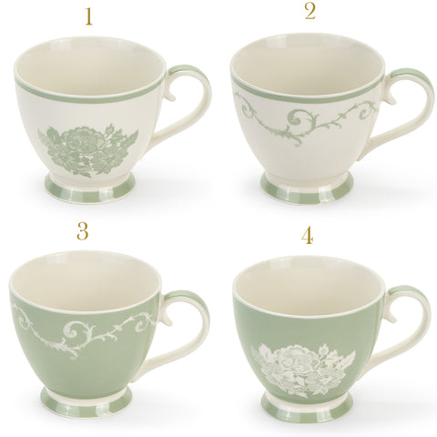 FABRIC CLOUDS Tasse à thé avec fleurs en porcelaine New Bone China Chloe 445 ml 4 variantes