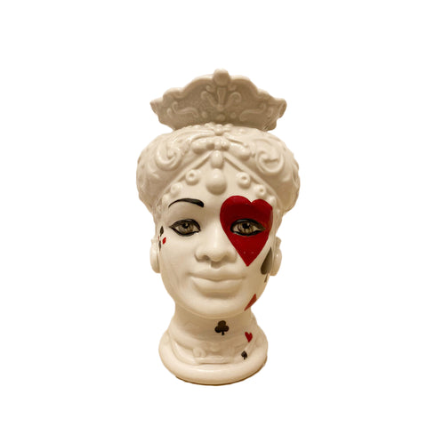 SBORDONE Testa di moro femme parfumeur coeurs en papier porcelaine blanche H16 cm