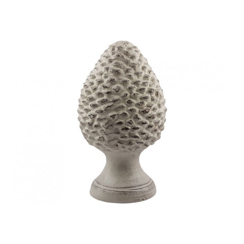 VIRGINIA CASA Shabby Chic decorative medium pine cone in antiqued white ceramic H25 cm
